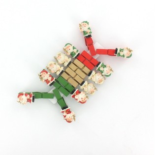 12 PINZAS DE MADERA PAPÁ NOEL (12 uds.)