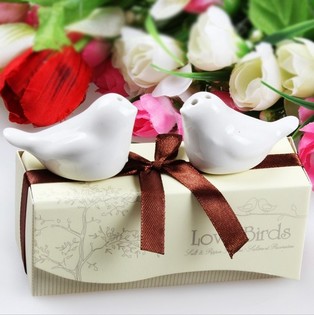 Set de Sal y Pimienta "LOVE BIRDS" Detalle de Boda (5 uds.)