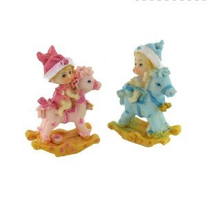Decoración Bebé en Caballo de Madera 8 cm (4 uds.)