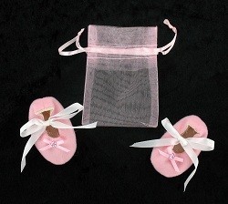 Zapatitos de Bebé Decorativos con Bolsa de Regalo - Rosa (12 Pares)