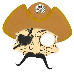 Máscara de Pirata de Espuma (12 uds.)