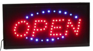 LETRERO PUBLICITARIO LED - OPEN 2 COLORES