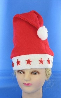 GORRO DE NAVIDAD con ESTRELLAS LUMINOSAS (9 uds)