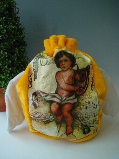 Bolsa de regalo pequeña de pelo sintético con alas de ángel (Pack de 2)