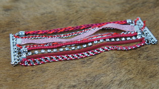Pulsera Ibiza de 8 Capas Roja (1 ud.)