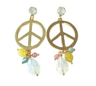 Pendientes Estilo Ibiza Paz Dorado Cristal Blanco (1 ud)