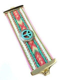 Pulsera Ancha de Lujo Menta Ibiza Peace (1 ud)