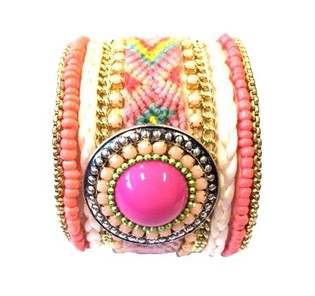 Pulsera Ancha de Lujo Salmón/Rosa (1 ud.)