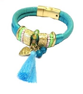 Pulsera Estilo Ibiza Turquesa (1 ud)