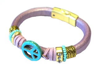 Pulsera Ibiza Morada Símbolo Peace (1 ud)