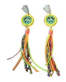 Pendientes Estilo Ibiza Peace de Colores (1 par)