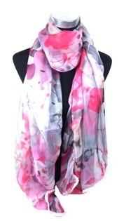 Bufanda Fucsia/Gris Estilo Ibiza (1 ud.)