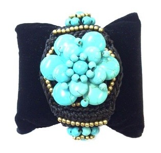 Pulsera Estilo Ibiza Flor Turquesa (1 ud)