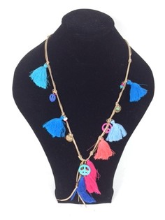 Collar de Estilo Ibiza con Borlas y Símbolo de la Paz (1 ud)