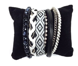 Pulsera Estilo Ibiza Negro/Blanco (1 ud)