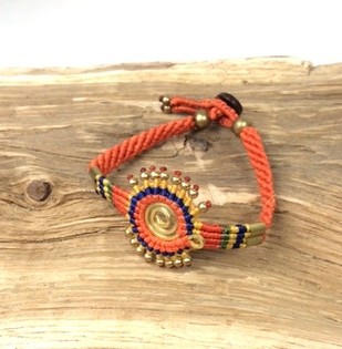 HANDMADE ORIGINALS Pulsera Naranja/Marrón (1 ud.)