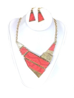 Conjunto de collar y pendientes Peach (1 ud.)