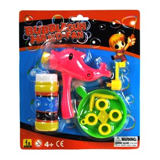 PISTOLA DE POMPAS Y VENTILADOR DE MANO 2 EN 1 (12 uds.)