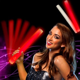 Palo de Espuma LED Monocolor - Bast&oacute;n de Fiesta - Rojo (24 uds.)