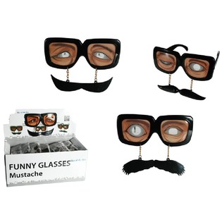 GAFAS DIVERTIDAS CON BIGOTE EN EXPOSITOR (36 uds.)