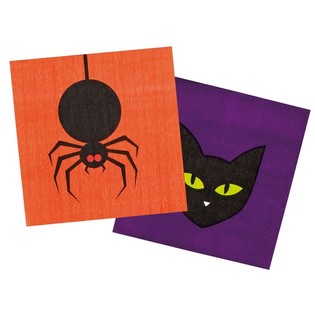 Set de Servilletas de 12 Piezas - Dise&ntilde;o: Ara&ntilde;a y Gato (6 sets)
