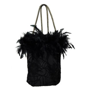 BOLSO DE JUGUETE CON PLUMAS Y ESTAMPADO DE TELARA&Ntilde;A (6 uds.)