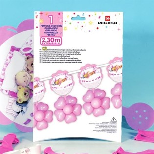GUIRNALDA GRANDE DE GLOBOS 2,3 METROS - ROSA (3 ud.)