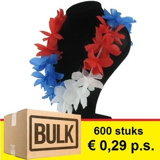 ***OFERTA AL POR MAYOR*** COLLAR HAWAIANO - ROJO / BLANCO / AZUL (600 uds.)