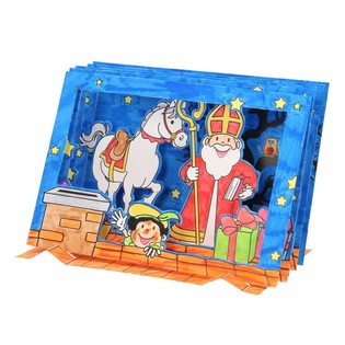 Set de Manualidades Ventana 3D Sinterklaas / San Nicol&aacute;s (12 uds.)