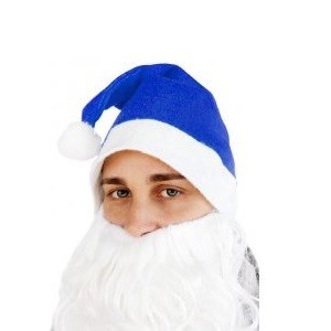 Gorro de Navidad Azul Est&aacute;ndar (12 ud.)