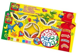 Plastilina SES Claymania 8x90g + Moldes (1 ud.)