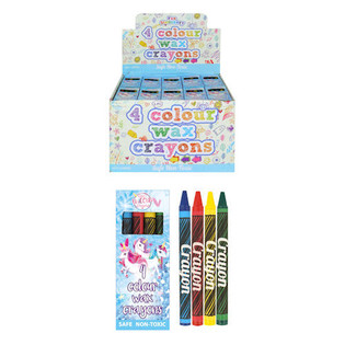Sets de 4 CERAS DE COLORES UNICORNIO en Display (120 uds.)