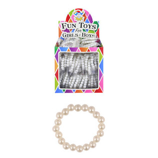 PULSERAS INFANTILES BLANCO PERLA EN EXPOSITOR (120 uds.)
