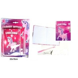 DIARIO UNICORNIO CON CANDADO + BOL&Iacute;GRAFO (24 uds.)