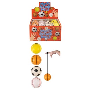 Pelotas Deportivas con El&aacute;stico en Expositor (24 uds.)