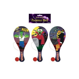 HALLOWEEN - JUEGO DE RAQUETA Y PELOTA CON EL&Aacute;STICO (24 uds.)