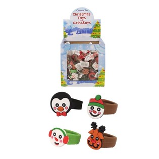 Anillos infantiles de silicona: Figuras de Navidad en expositor (156 uds.)