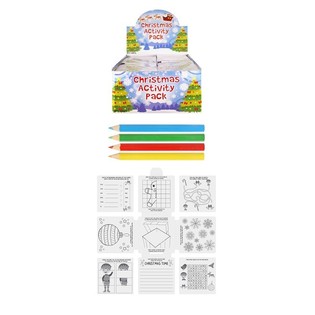 PACK DE ACTIVIDADES NAVIDEÑAS PARA NIÑOS – COLORAR, ACERTIJOS, LÁPICES, ETC. (36 uds.)