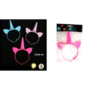 DIADEMA DE UNICORNIO LUMINOSA, INCLUYE PILAS (24 uds.)