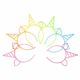 Tiara de Unicornio, Mix Colores Ne&oacute;n (24 uds.)