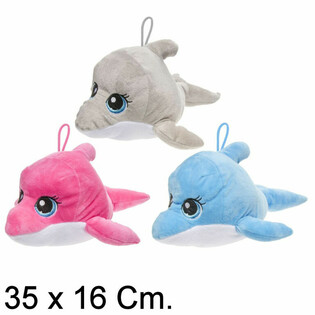 Delfín de Peluche Grande, 35 cm - Colores Mezclados (6 uds)