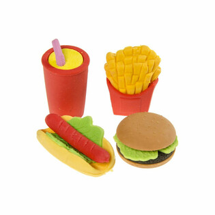 Set de 4 Gomas de Borrar Fast Food (Caja Expositora 12x)