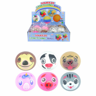 MIX ANIMALES SQUEEZE / PELOTAS ANTIESTR&Eacute;S EN EXPOSITOR (12 uds.)