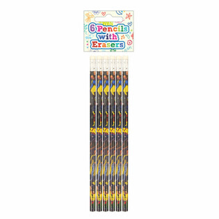 Set de 6 L&aacute;pices y Borradores de Superh&eacute;roes - Expositor (24 sets)