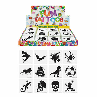 TATUAJES DIVERTIDOS - MODELO: NI&Ntilde;OS, Paquetes de 12 Tatuajes EN EXPOSITOR (48 uds.)