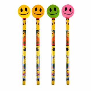 L&aacute;piz Alegre Smiley con Goma de Borrar (24 uds.)
