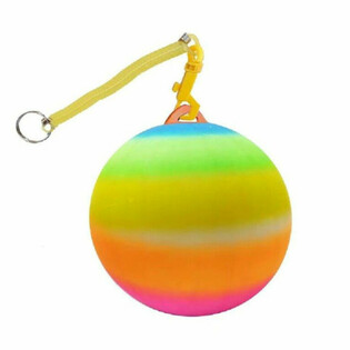 PELOTA ARCOÍRIS CON CUERDA / PELOTA BUNGEE Ø23 cm (10 uds.)