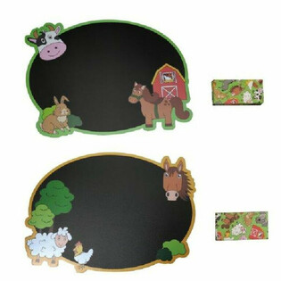 Pizarra de Animales de la Granja con Tizas en Expositor (24 uds.)