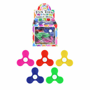 SPINNERS DE PL&Aacute;STICO EN EXPOSITOR - COLORES MIXTOS (100 uds.)
