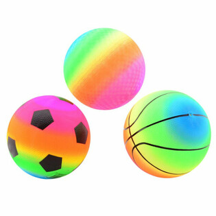 PELOTAS ARCO&Iacute;RIS DISE&Ntilde;O MIXTO &Oslash;23 Cm (24 uds.)